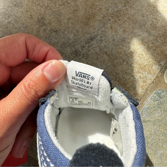 Vans Infant Sk8-Hi Blue‎ and White Crib Shoes Walker with Velcro Size Infant 4 - Picture 7 of 7